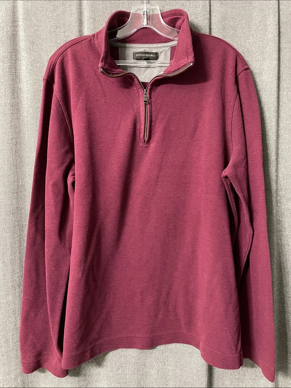 Banana Republic Men's Zip-Front Sweater in Wine
